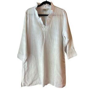 INAE 100% Linen Tunic Shirt sz S natural fiber, quiet luxury, minimalist